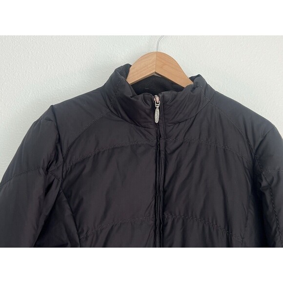 Eddie Bauer Jacket Women's Large Premium Goose Down Black Quilted Full Zip - Picture 2 of 10